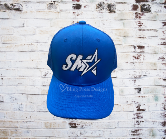 A SMA Embroidered Logo Hat, featuring a high-quality embroidered SMA logo on a breathable, comfortable fabric. Designed with an adjustable strap for a perfect fit, ideal for everyday wear and showcasing team spirit.