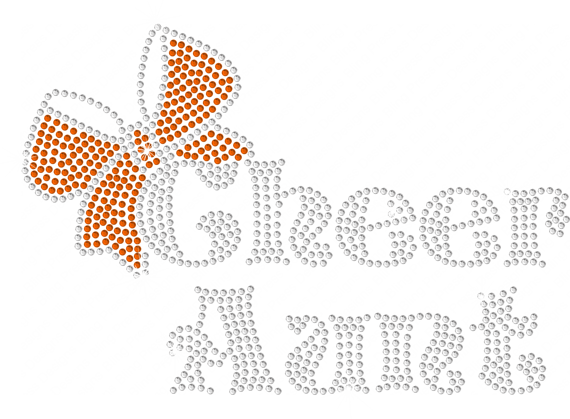"Cheer Aunt" rhinestone mockup with sparkling lettering and an orange rhinestone cheer bow.