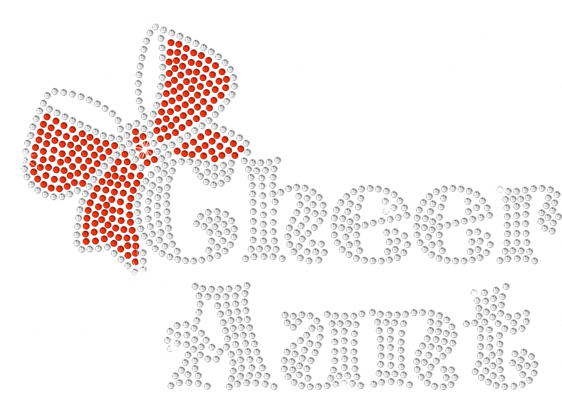 "Cheer Aunt" rhinestone mockup with sparkling lettering and a red rhinestone cheer bow.