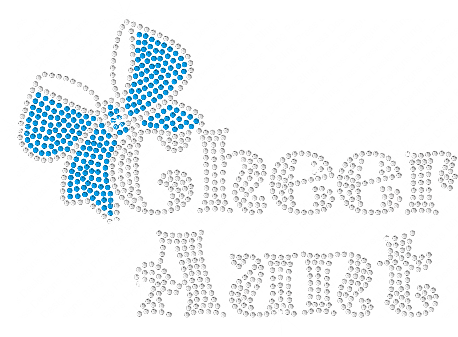 "Cheer Aunt" rhinestone mockup with sparkling lettering and a blue rhinestone cheer bow.