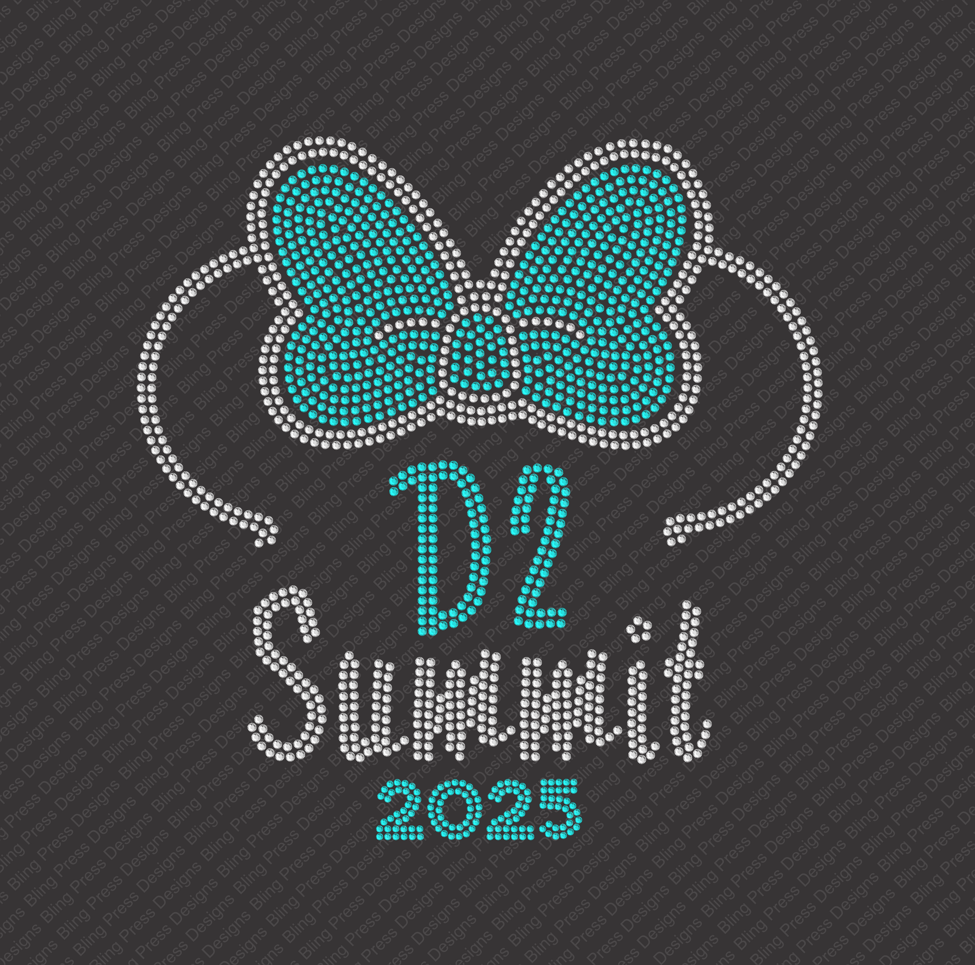 **"D2 Summit design specifications featuring a sparkling rhinestones and minnie ears with bow.