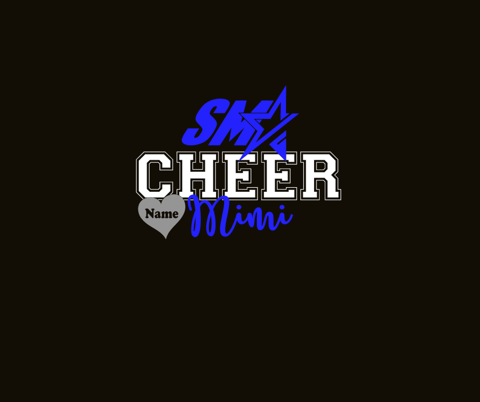 A  "Cheer Mimi" tee with a bold glitter vinyl design mockup