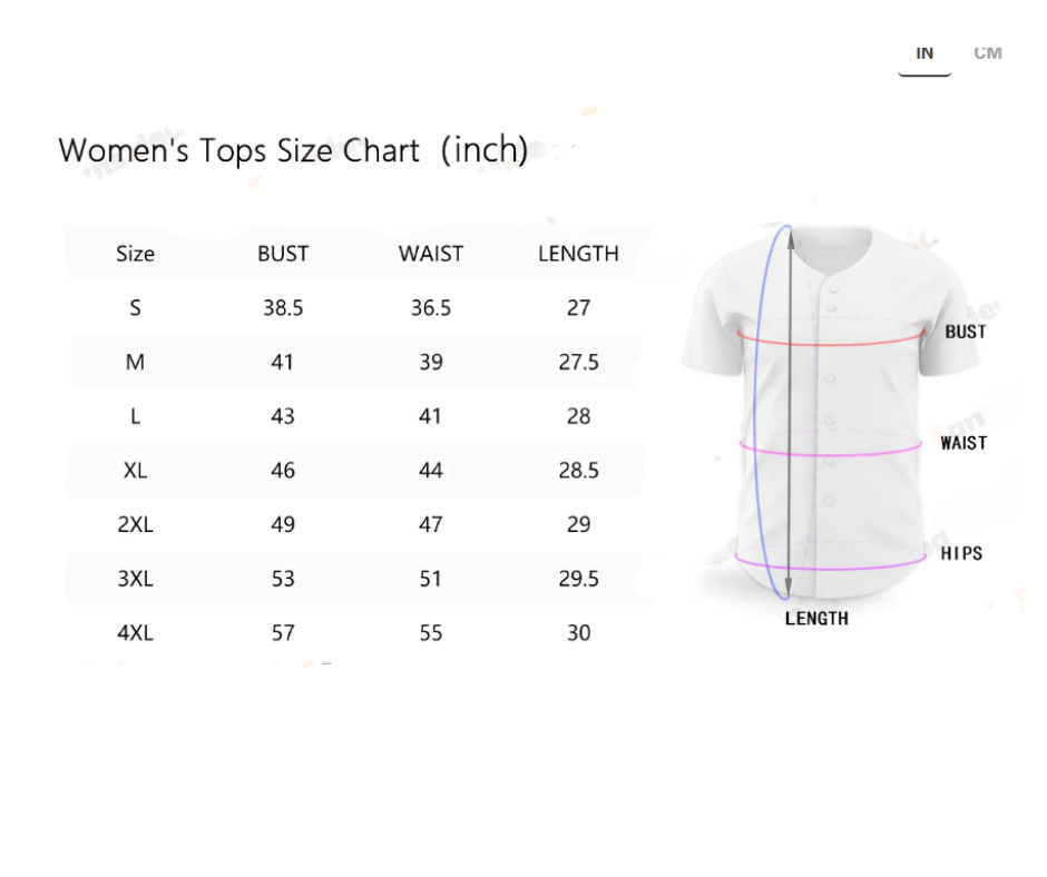 A table showing clothing size measurements for different body dimensions for each size from small to  4 extra large.