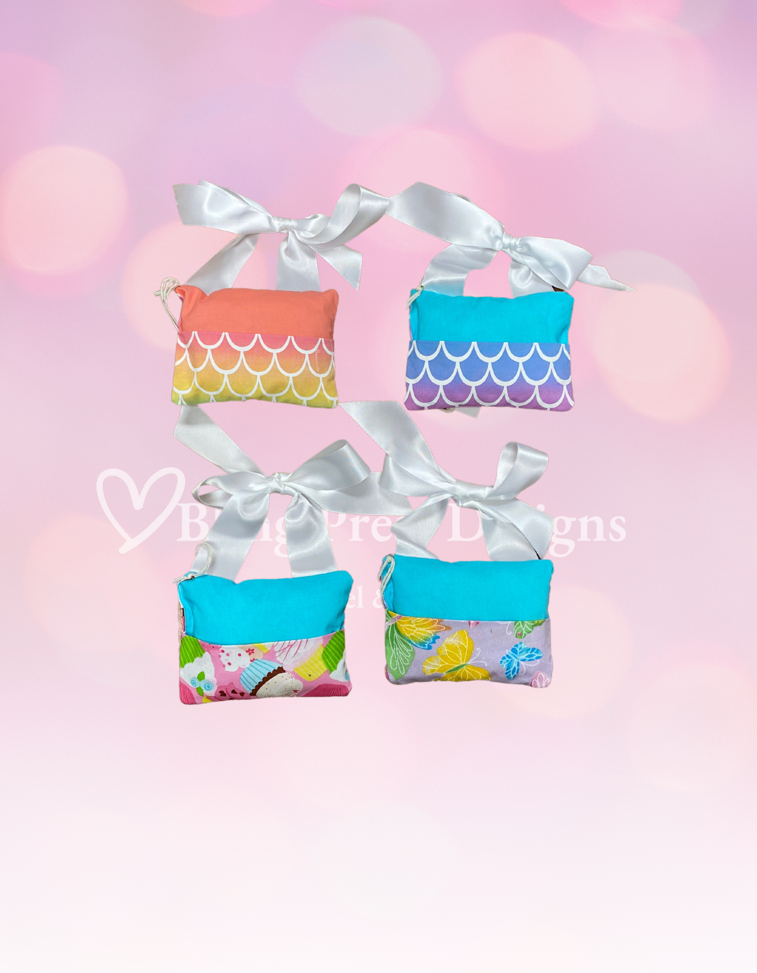 Back View of  **Handmade Fabric Tooth Fairy Pillows**, featuring a small pocket for placing lost teeth, crafted from soft, high-quality fabric with charming details. A functional and magical keepsake for children.