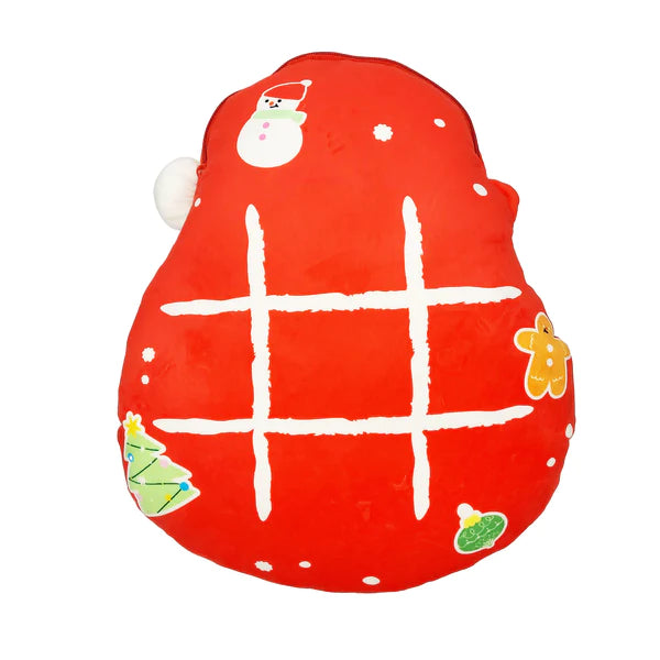 Back view of A Santa Mini Plushie , featuring a soft, adorable Santa plushie and mini plushies shaped like milk and cookies. Perfect for cuddling or adding festive charm to your holiday decor.