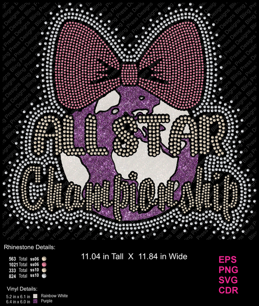 Glitter Globe with Bow *RHINESTONE TRANSFER*
