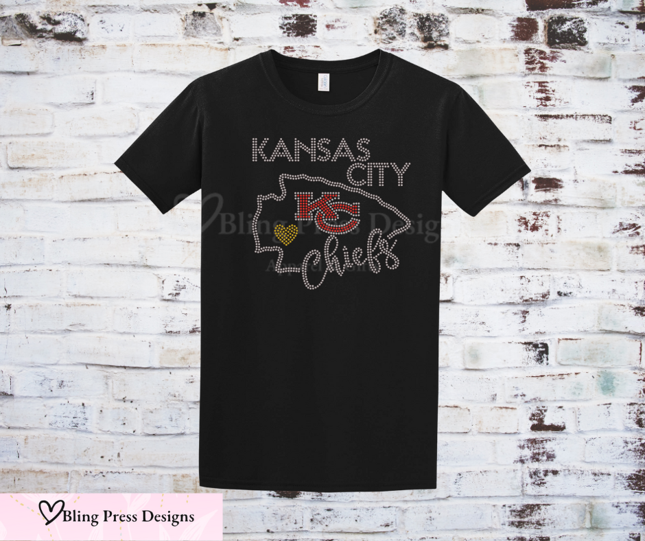 "Arrowhead Love tee with a sparkling rhinestone design and bold arrowhead graphic."