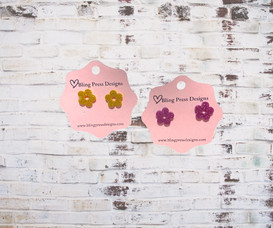 Glitter Stud Earrings