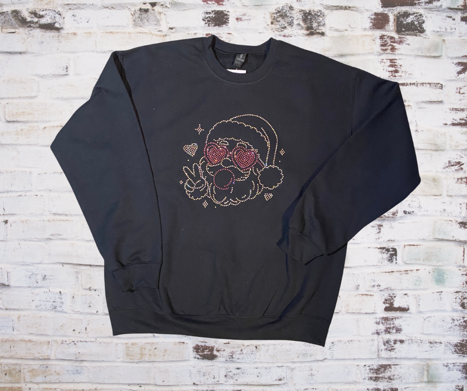 Rhinestone Bubble Gum Santa