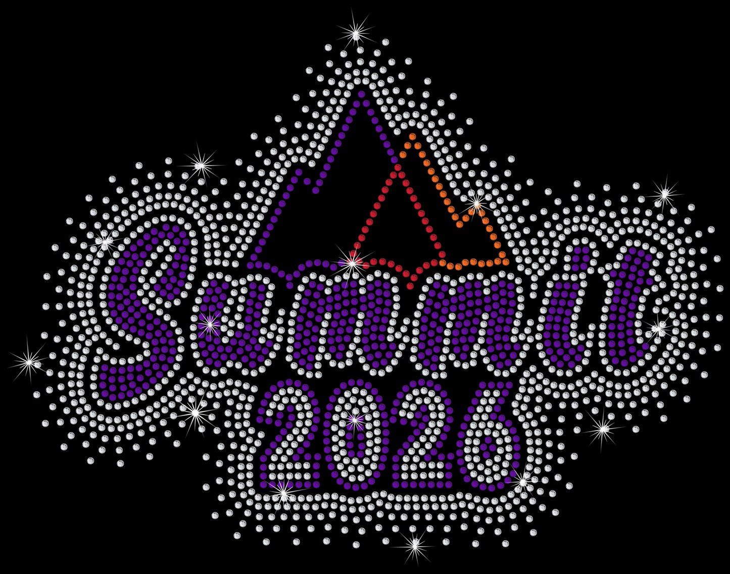 Decorative design with 'Summit 2026' text and triangles on a black background