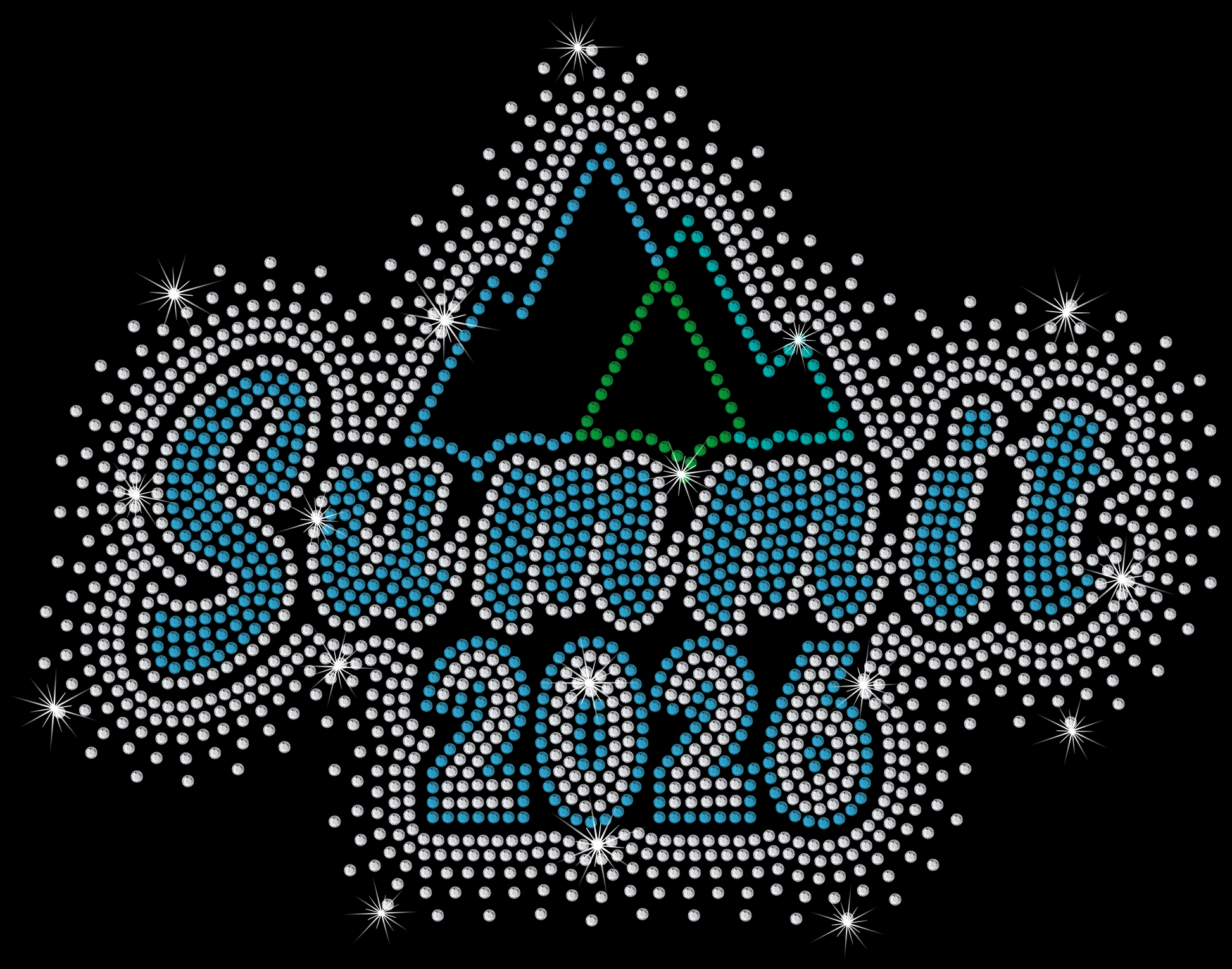 Decorative design with 'Swimtech 2026' text and triangle logo on a black background