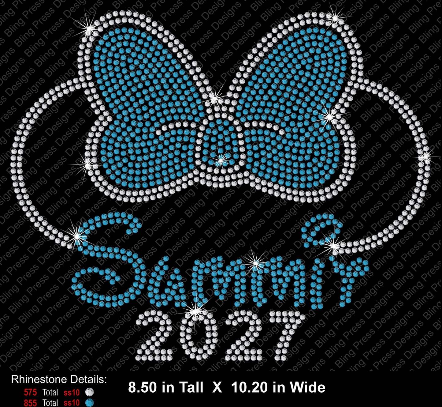 Summit Mouse w Bow- RHINESTONE TRANSFER