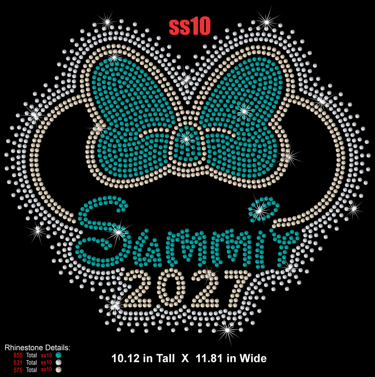 Summit 2027 Scatter with Bow *RHINESTONE TRANSFER*